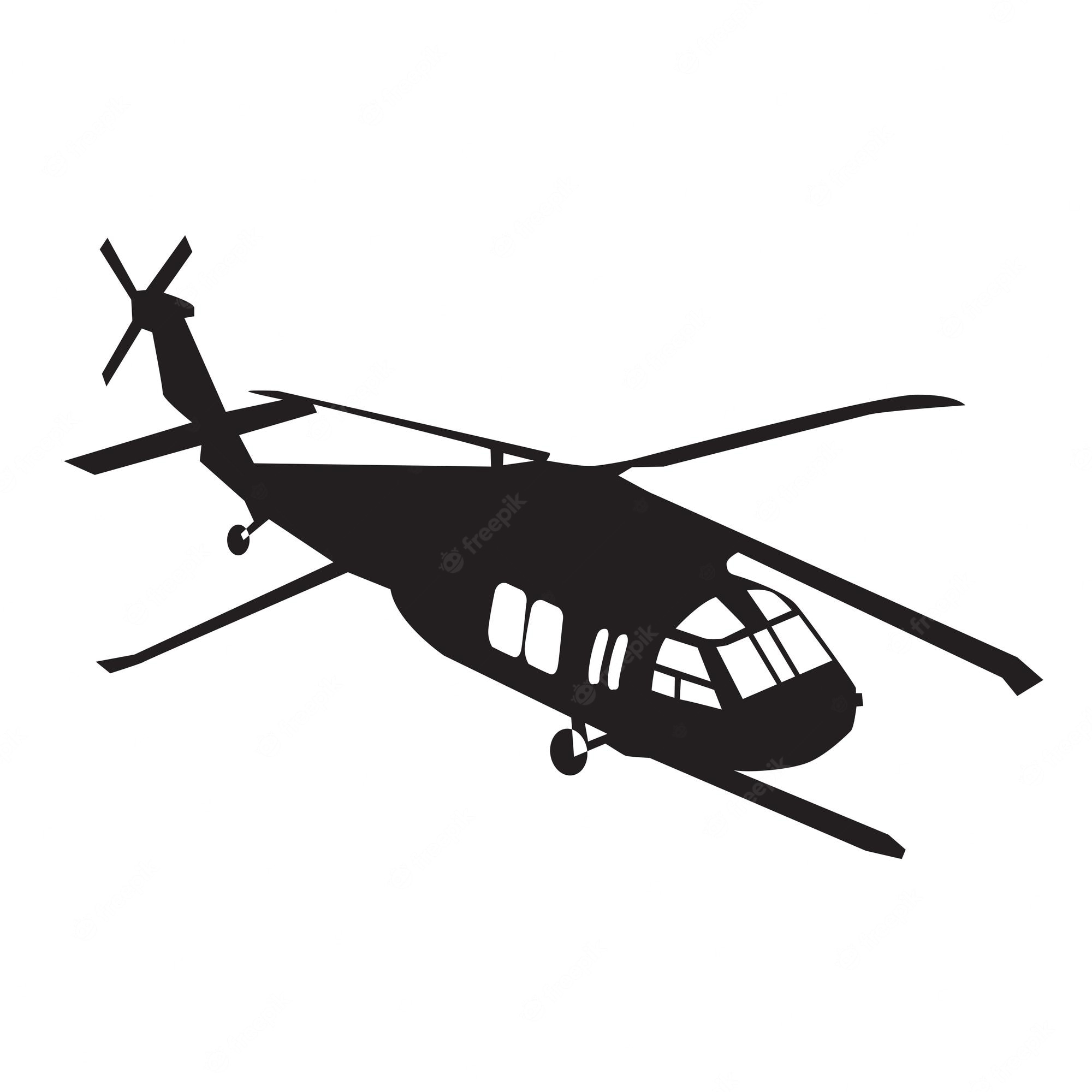 Premium Vector | Black hawk military helicopter silhouette vector ...