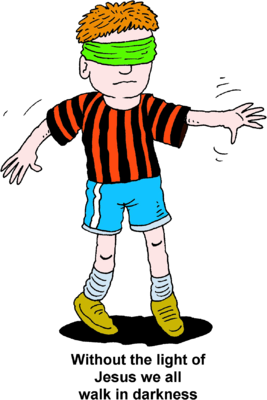 Blindfolded Child Playing Tag - Free Clipart Illustration