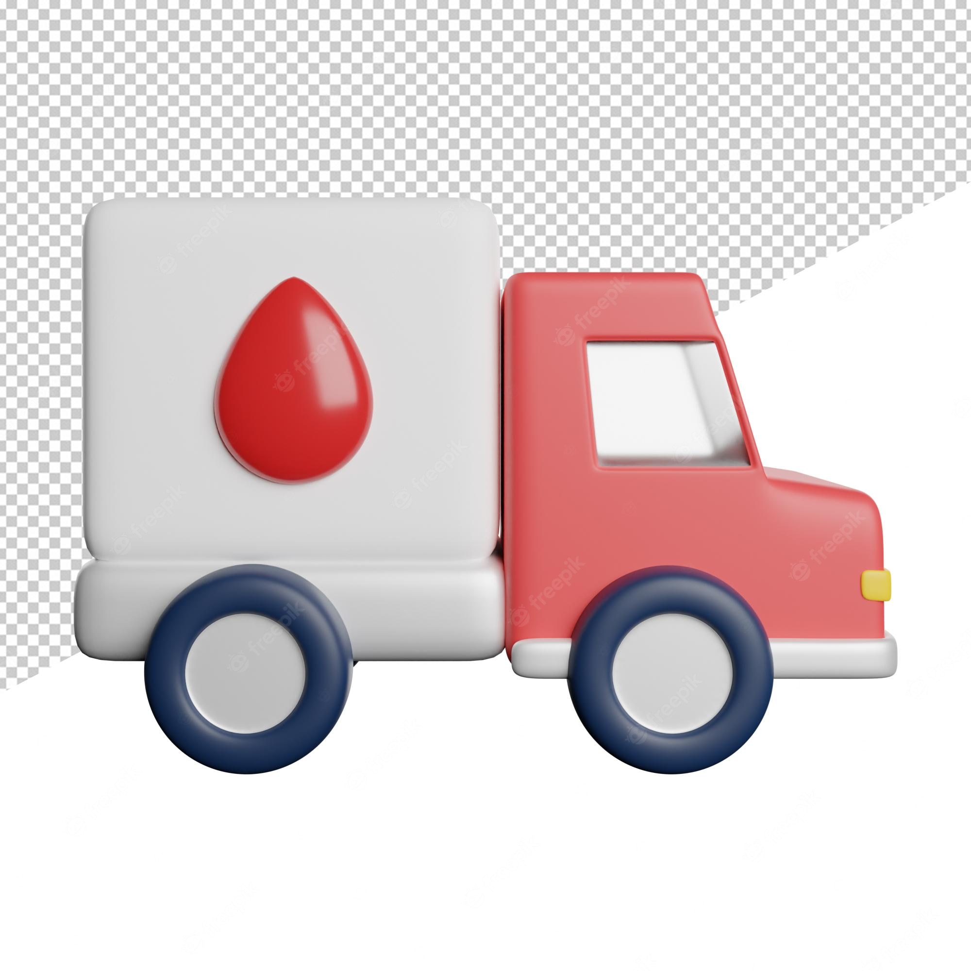 Blood Donation Transport Truck - Medical Logistics Illustration