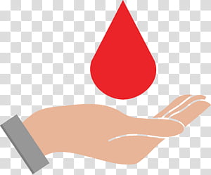 A hand offering to catch a red blood drop, symbolizing blood donation or medical care.