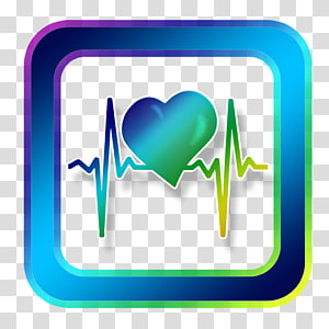 A colorful heart with ECG waveform inside a gradient square frame, symbolizing health monitoring and cardiac wellness.