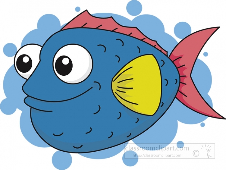 Large cute blue fish Royalty Free Vector Image - Clip Art Library