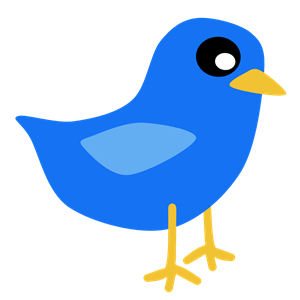 Blue Bird Icon - Friendly Cartoon Illustration for Web & Apps