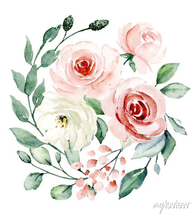 Watercolor Blush Floral Clipart Set By Patishop Art | TheHungryJPEG ...