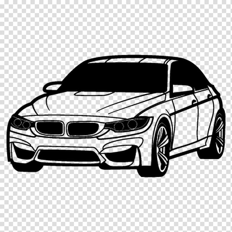 BMW Sedan Line Art Illustration - Free Download & Usage Guide