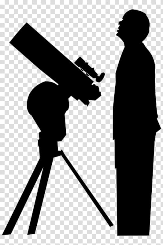 Silhouette of a person observing through a mounted telescope, symbolizing astronomy and stargazing.