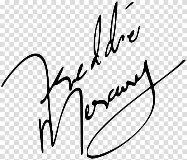 Handwritten signature of Freddie Mercury in elegant cursive script on transparent background.