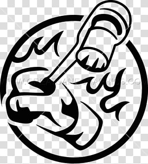 Stylized black-and-white icon of a hand injecting a syringe into a circular target with flame motifs, symbolizing vaccination or medical intervention.