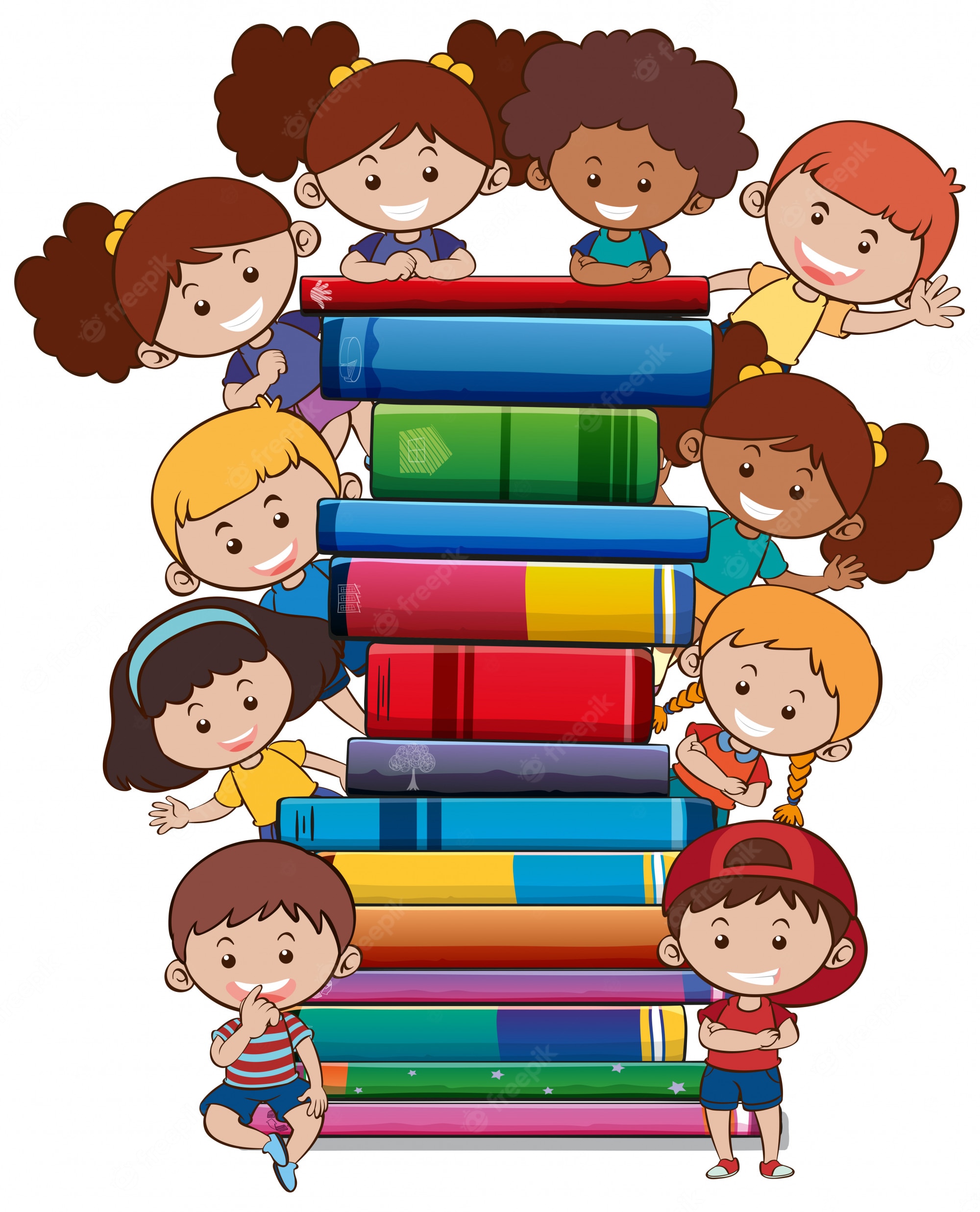 Kids showing open book Royalty Free Vector Image