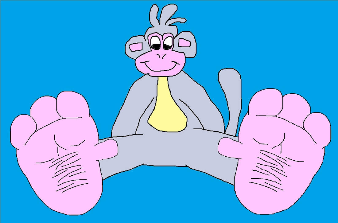 Fun Cartoon Monkey with Big Feet - Free Illustration for Kids & Creatives