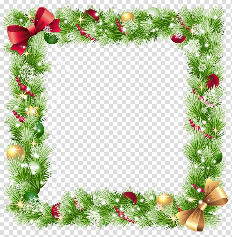 Free Christmas Frame PNG Decorative Holiday Border For Cards 