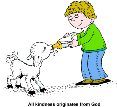 A smiling boy in a green sweater bottle-feeds a small white lamb against a black background.