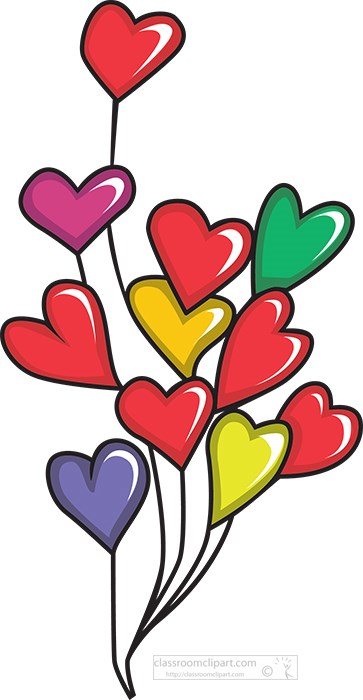 Heart Balloons Clipart - Festive Valentine’s & Celebration Graphics