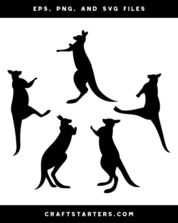 Kangaroo 3 Clip Arts - Black Kangaroo Clip Art, HD Png Download - vhv