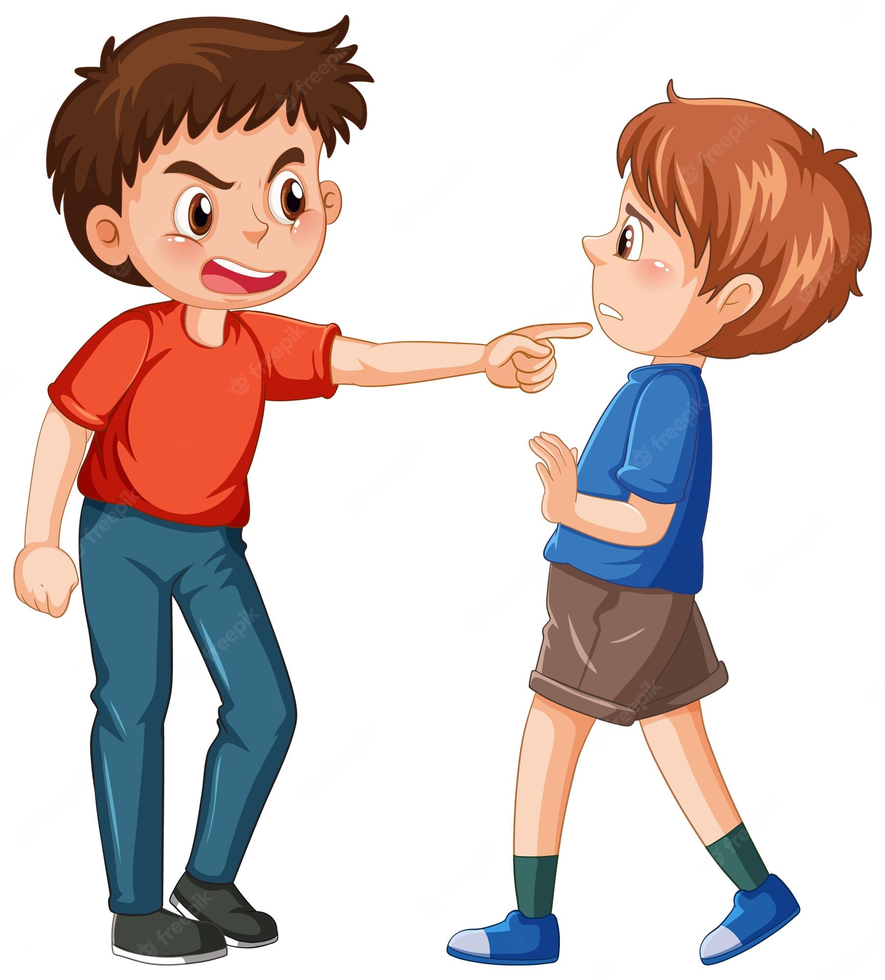 girl and boy fighting clipart