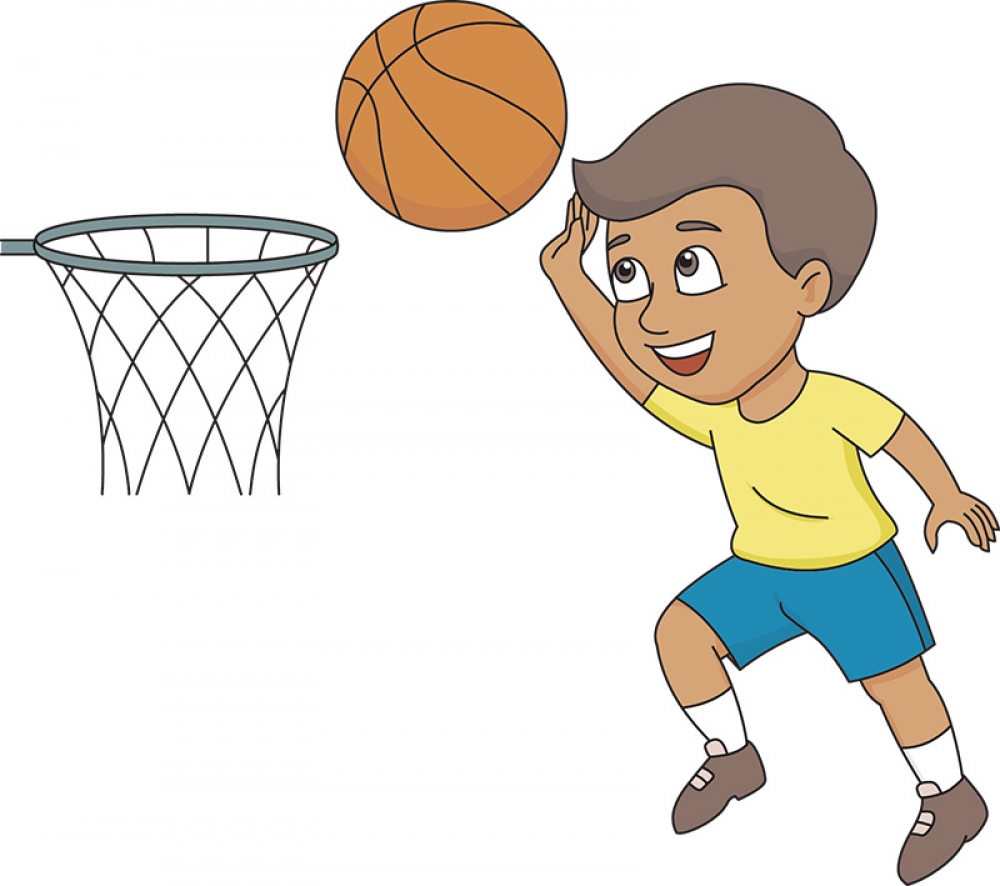 Premium Vector  Little kid playing basketball outside