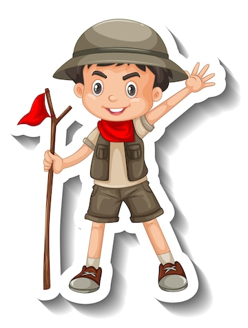 Cartoon Happy Little Boy Scout Stock Illustration - Download Image ...