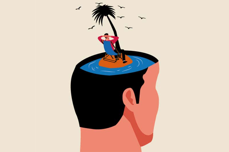 Mental Escape and Daydreaming - Visual Metaphor for Inner Peace