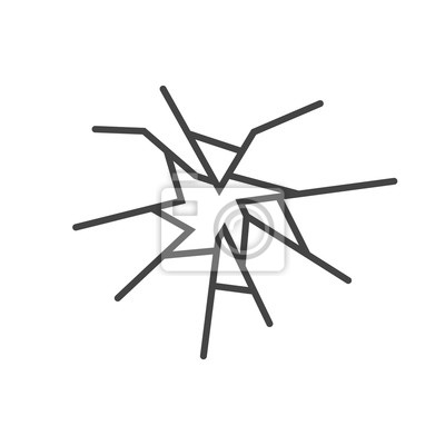 Abstract black line drawing of a starburst or shattered glass pattern on white background.
