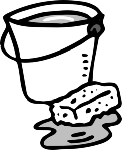 Cleaning Supplies Icon - Bucket and Sponge Illustration