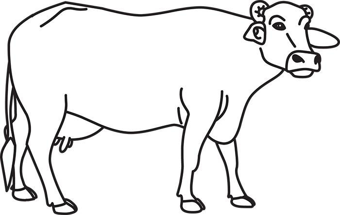 Cute Gray dark cartoon African buffalo stands - Stock - Clip Art Library