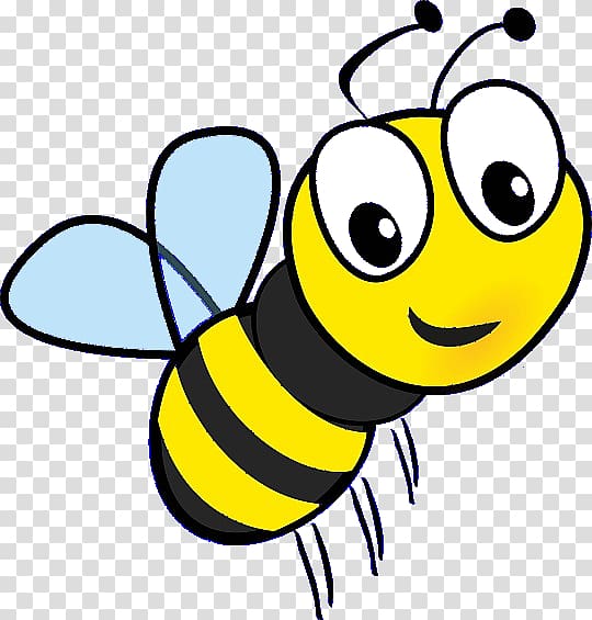Cute Cartoon Bee Illustration - Free PNG Download for Kids & Education