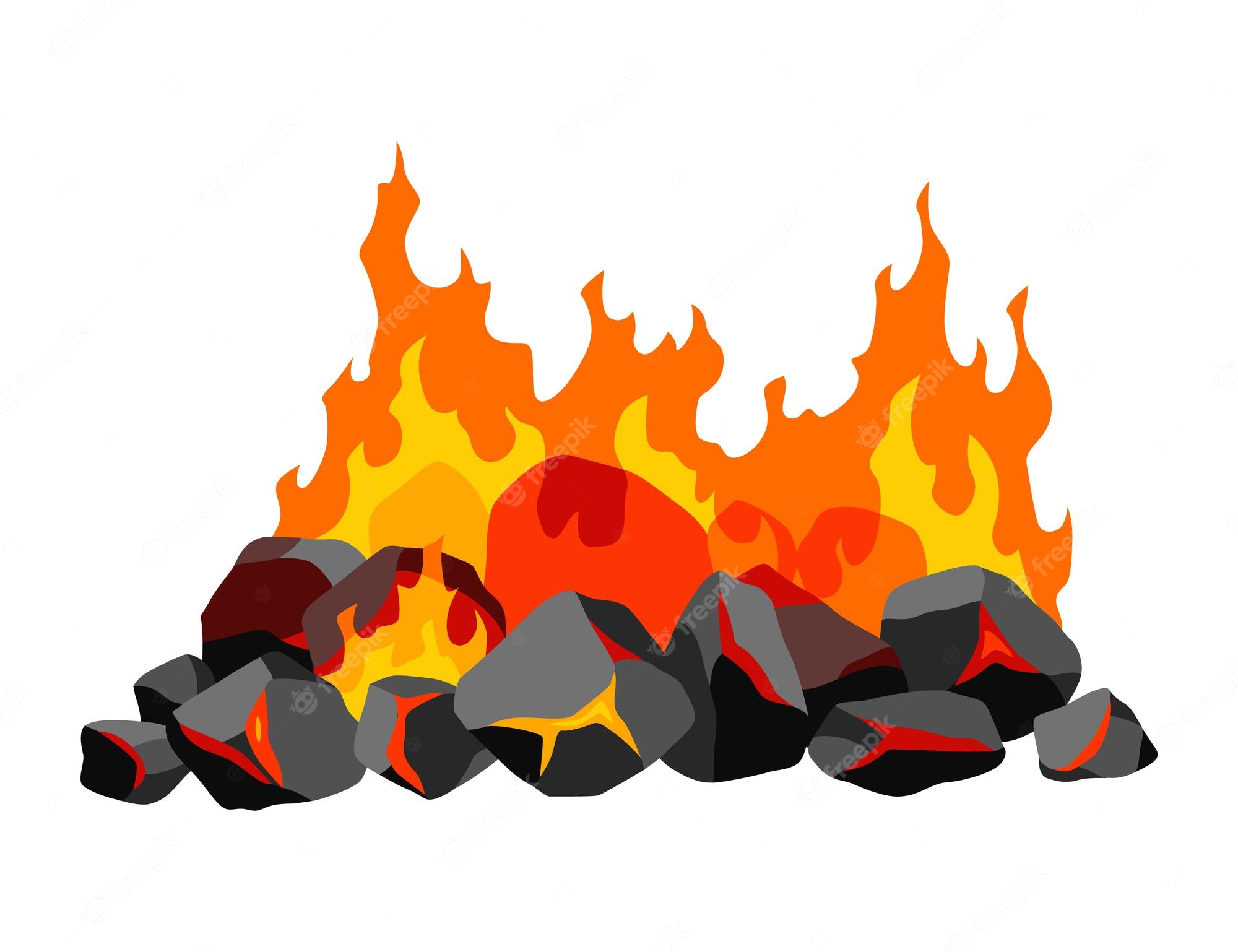 Coal fire icon flat style Royalty Free Vector Image - Clip Art Library