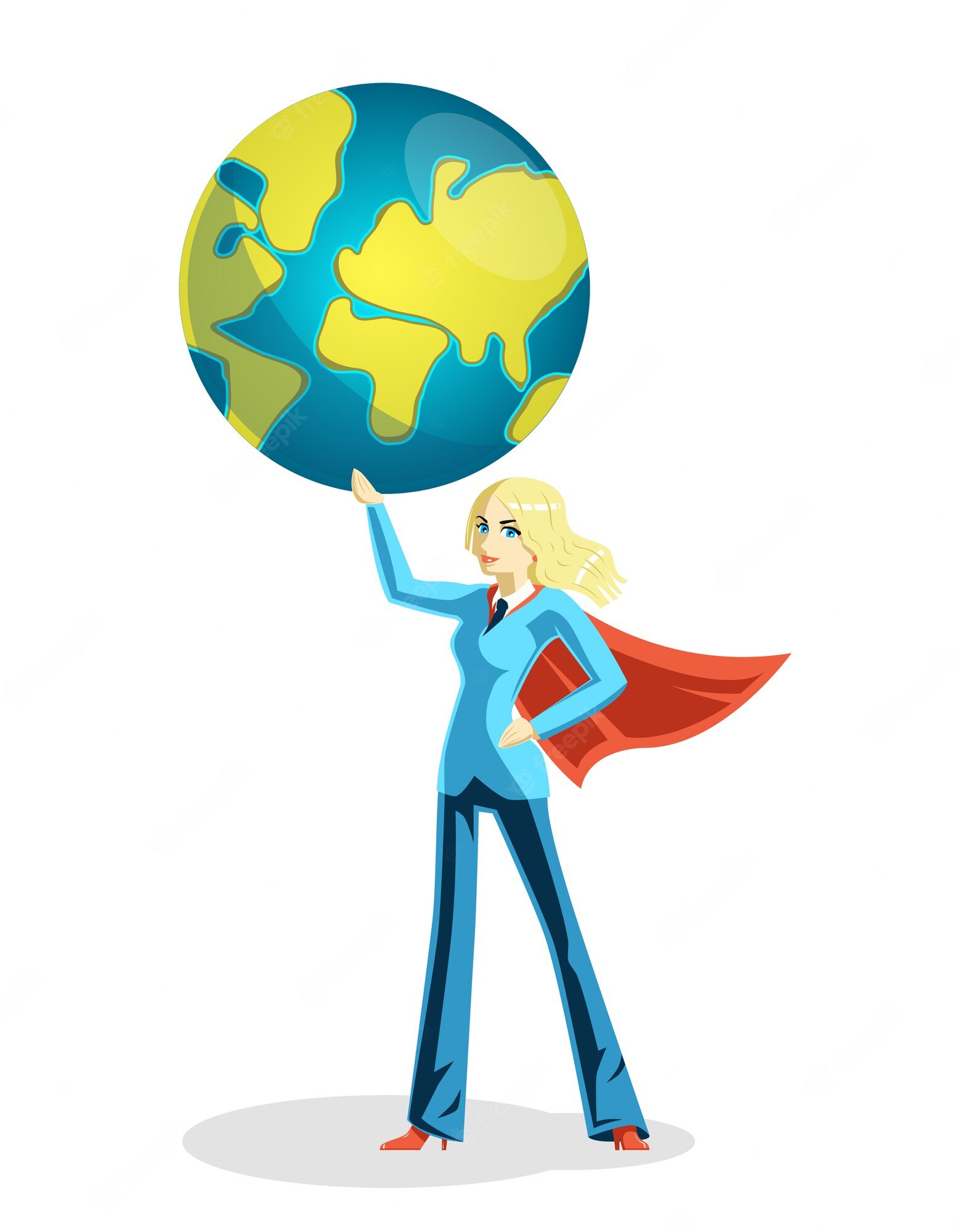Empowered Business Leader Holding the World - Symbol of Global Leadership