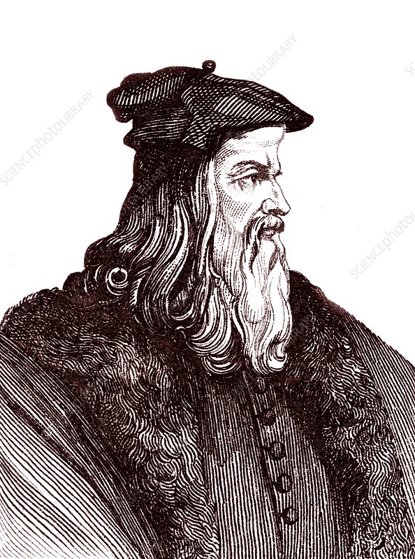 Historical Engraving of a Renaissance Scholar - Public Domain Illustration
