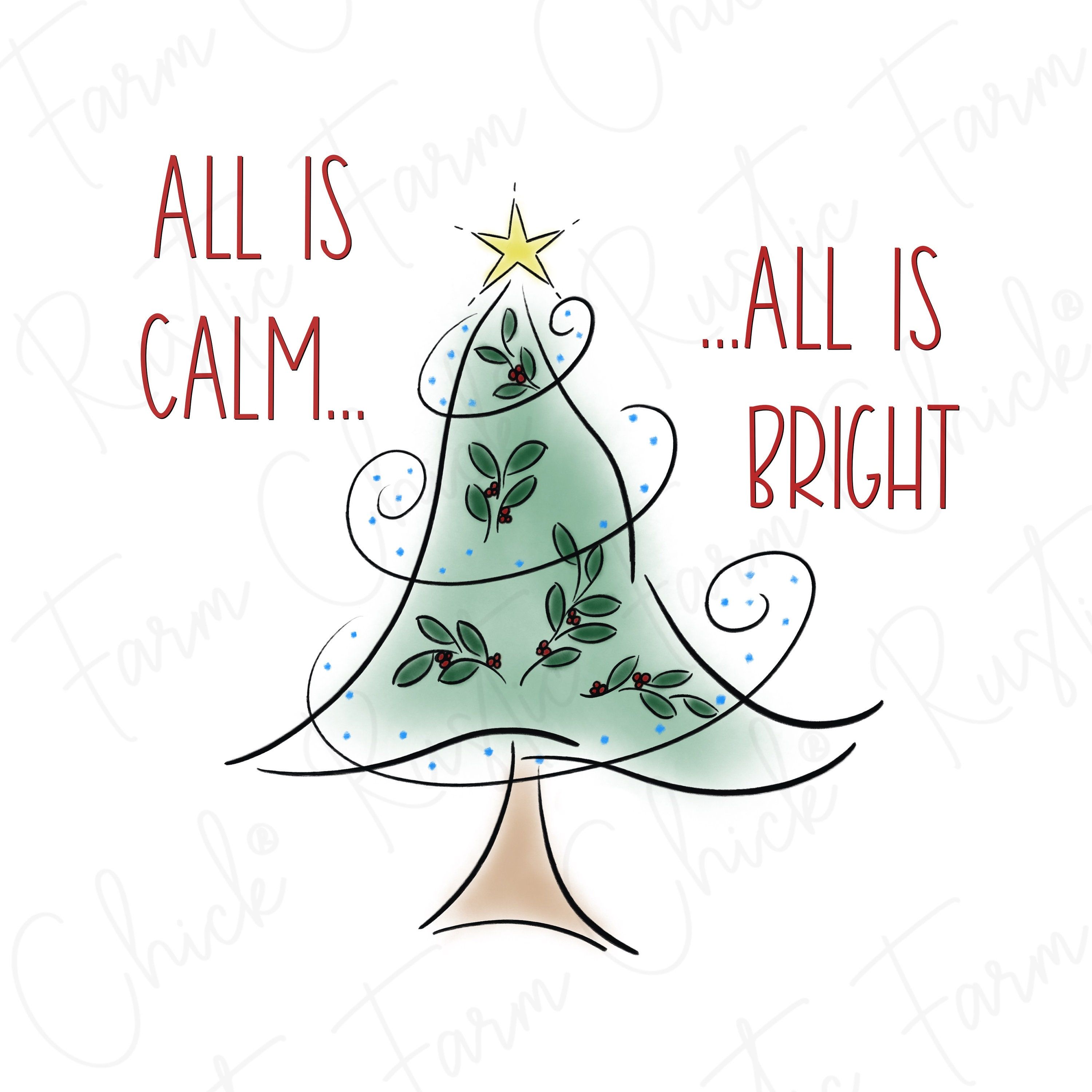 Joy Hope Peace Believe Let it Snow Merry Christmas Tree SVG Clipart By