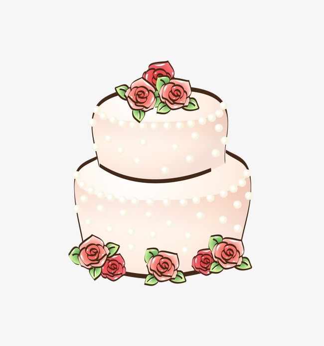 Cake and Flower Birthday Flat Color Vector Stock Vector - Clip Art Library