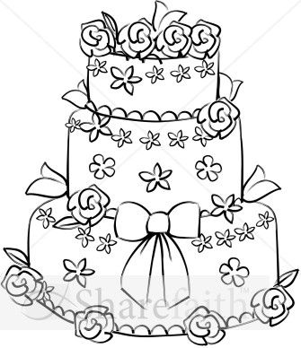 Blue Cake With Pink And Purple Flowers. Vector Illustration On - Clip ...