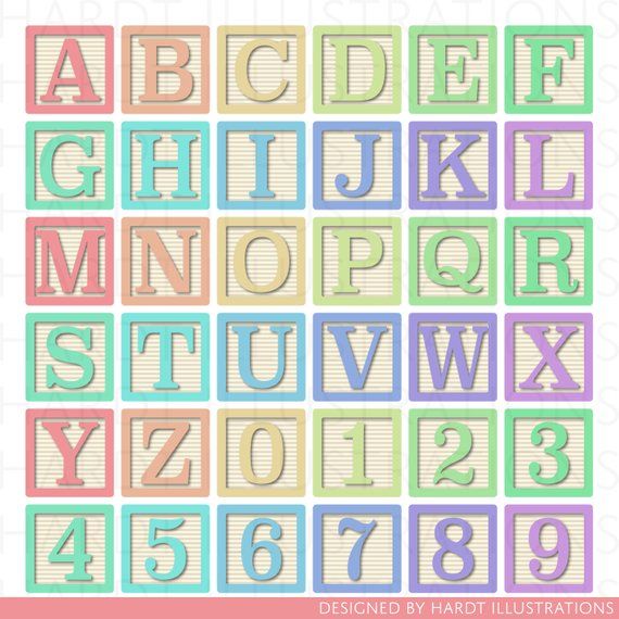 Premium Vector  Baby toy wooden letter blocks clipart. alphabet - Clip Art  Library