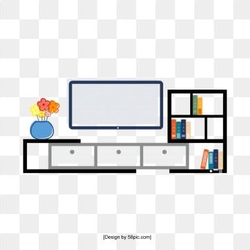 Minimalist Entertainment Center Design - Vector Illustration