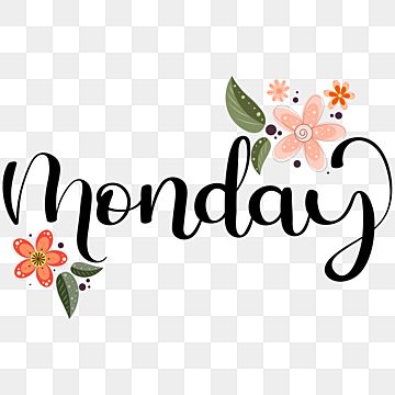 Monday Floral Script Graphic - Free Download for Planners & Social Media