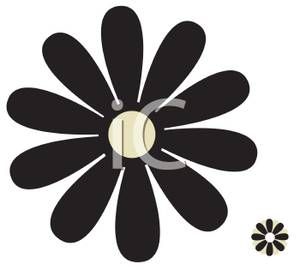 Black Daisy Vector Illustration - Free Clipart for Design & Print