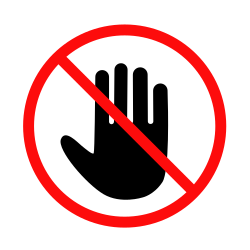 No Entry Hand Sign - Prohibited Action Symbol