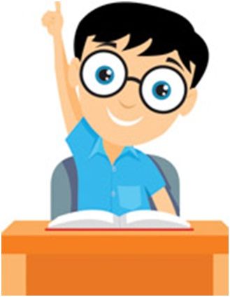 Student Raising Hand in Class - Educational Illustration
