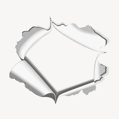 Torn paper revealing a blank white space, symbolizing revelation or new beginnings.