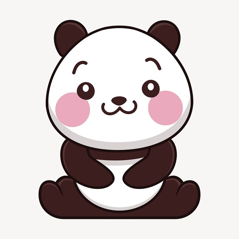 Adorable Cartoon Panda Illustration - Free Download & Usage