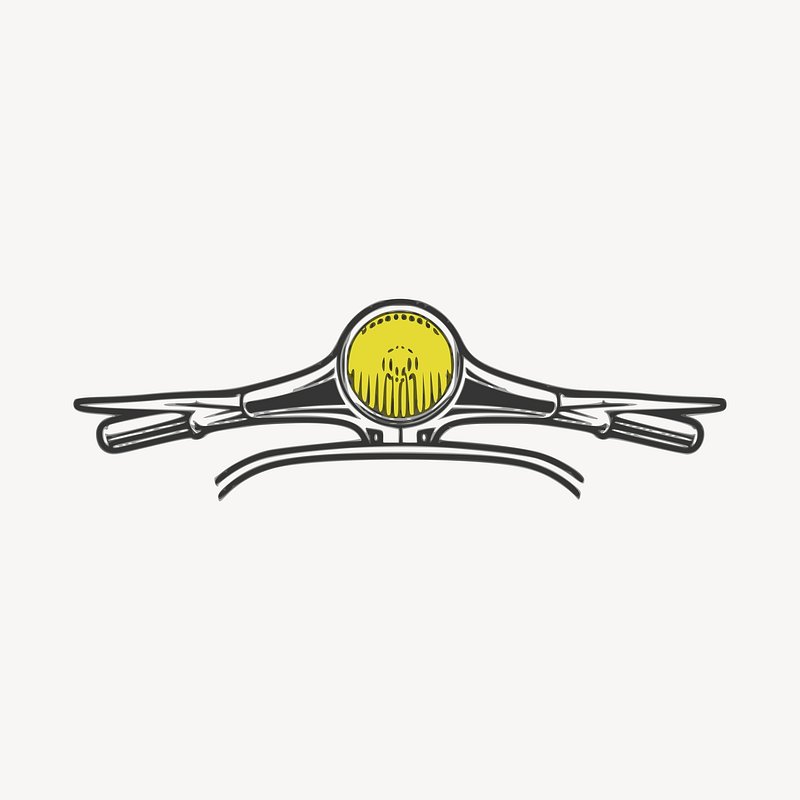 Vintage motorcycle headlight with chrome mounting bracket and yellow lens grille design.