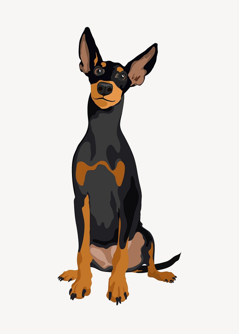 Miniature Pinscher Dog Illustration | Breed-Specific Art for Pet Lovers
