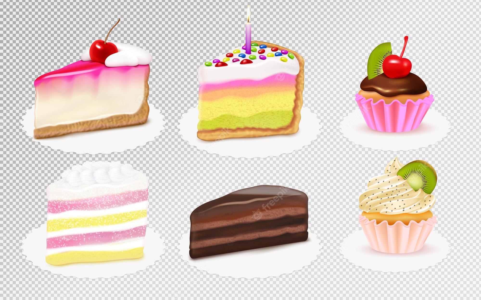 Delicious Cake & Cupcake Illustrations - High-Quality Dessert Graphics