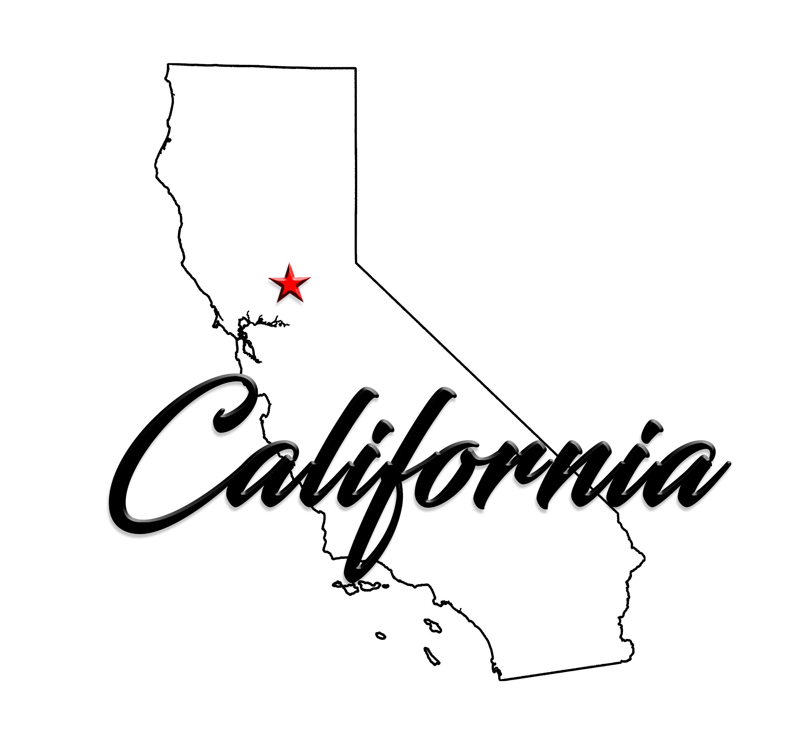 Clipart Map Of California - California Png White - Free - Clip Art Library