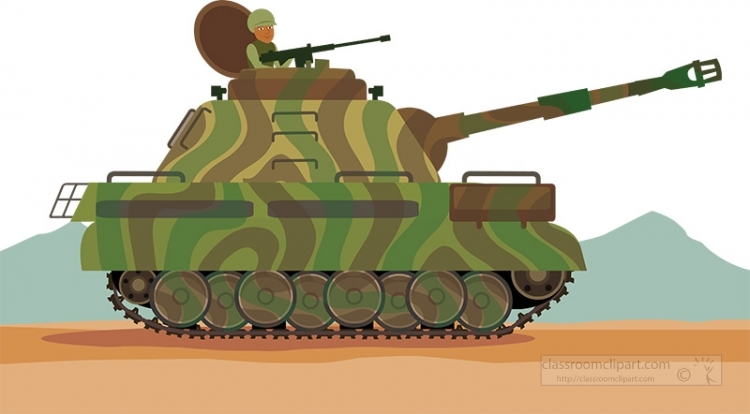 Military Tank Illustration - Classroom Clipart for Education