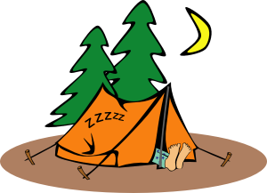 Cozy Camping Scene - Nighttime Tent Under Stars