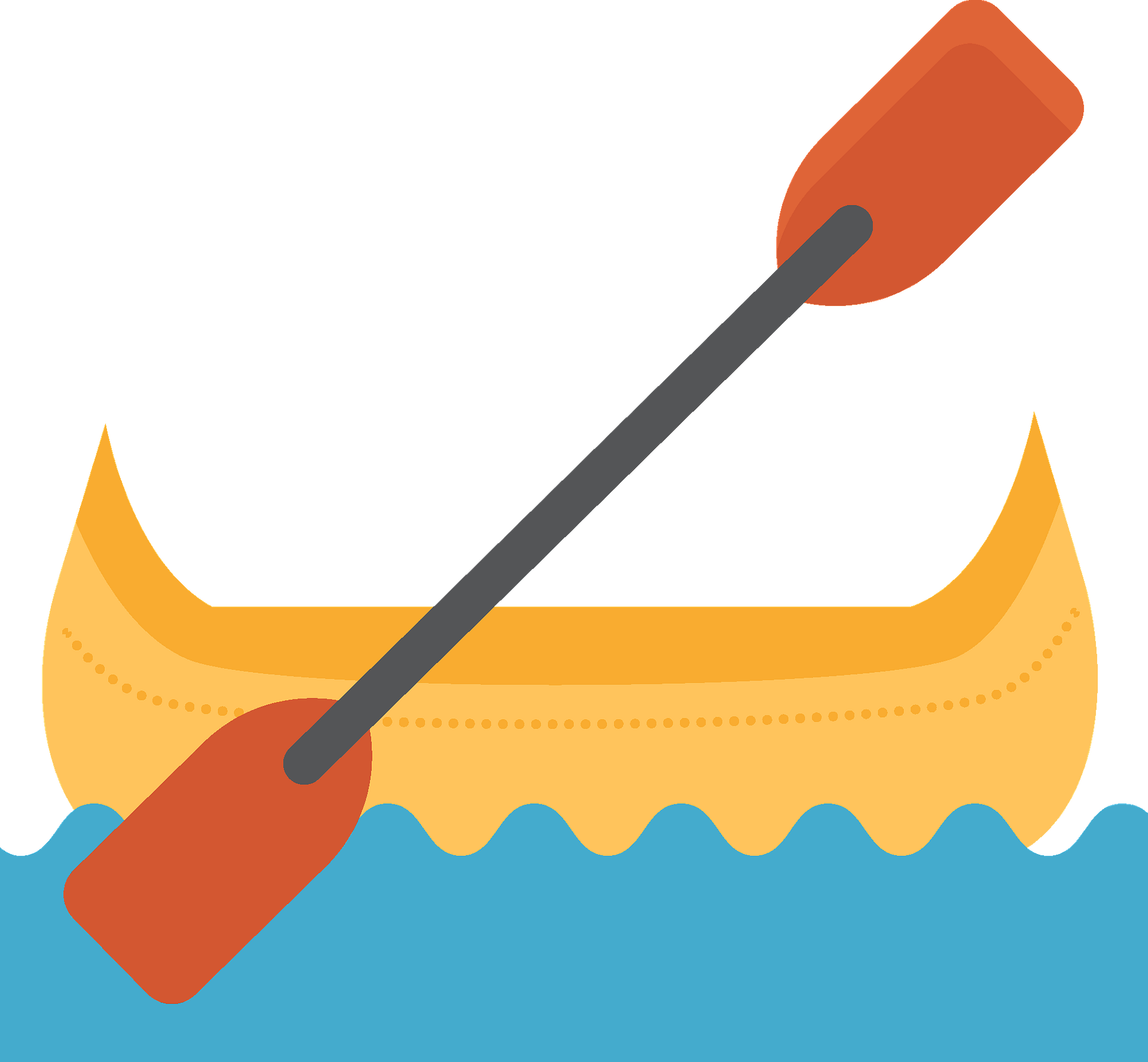 Boy and Girl Paddling with Canoe Stock Vector - Illustration of - Clip ...