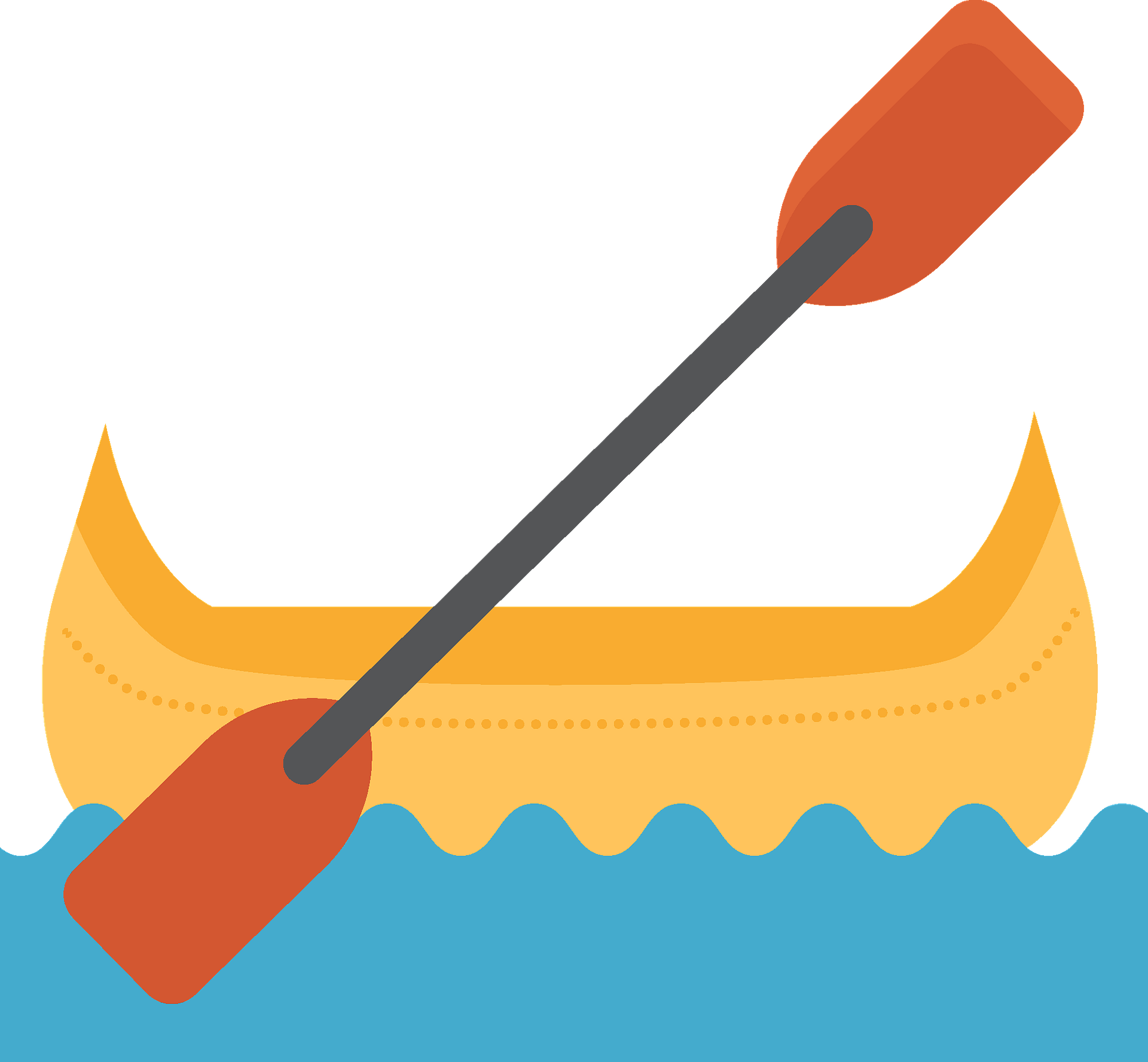 Boy And Girl Paddling With Canoe Stock Vector Illustration Of Clip 