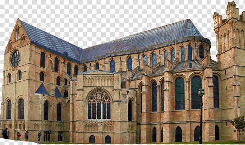 Ely Cathedral in Cambridgeshire, England, showcasing its Gothic architecture, rose window, and distinctive octagonal lantern tower.