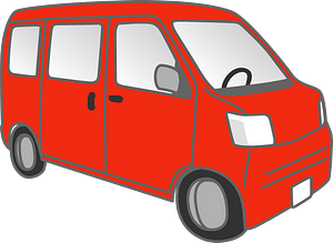 Red Minivan Illustration - Simple Vector Graphic for Transport Themes